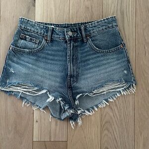 Zara denim cut off shorts